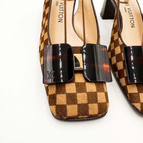 Louis Vuitton Brown Checkered Heels matching bag in this closet. - Picture 4 of 12